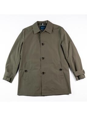 Cole Haan Olive Raincoat Jacket Mens Medium Button Front Lightweight